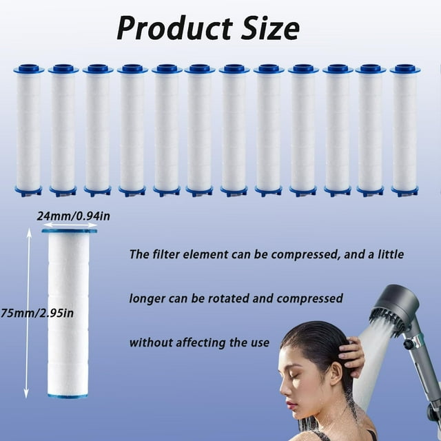5Pcs Detachable Shower Head Filter,PP Cotton Filter Cartridge Filter,Water Shower Head Filter Regular Replacement Refreshing Shower Filter Core for Drivse Turbo Sprayer for Iondrops Sprayer