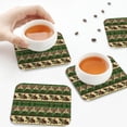 thumbnail image 7 of Disketp Dark Green Vintage Corn Pattern Funny Coasters,6 Pcs Leather Coasters with Holder, Perfect Housewarming Hostess Gifts,Protect Furniture from Water Marks Scratch and Damage,Square, 7 of 7