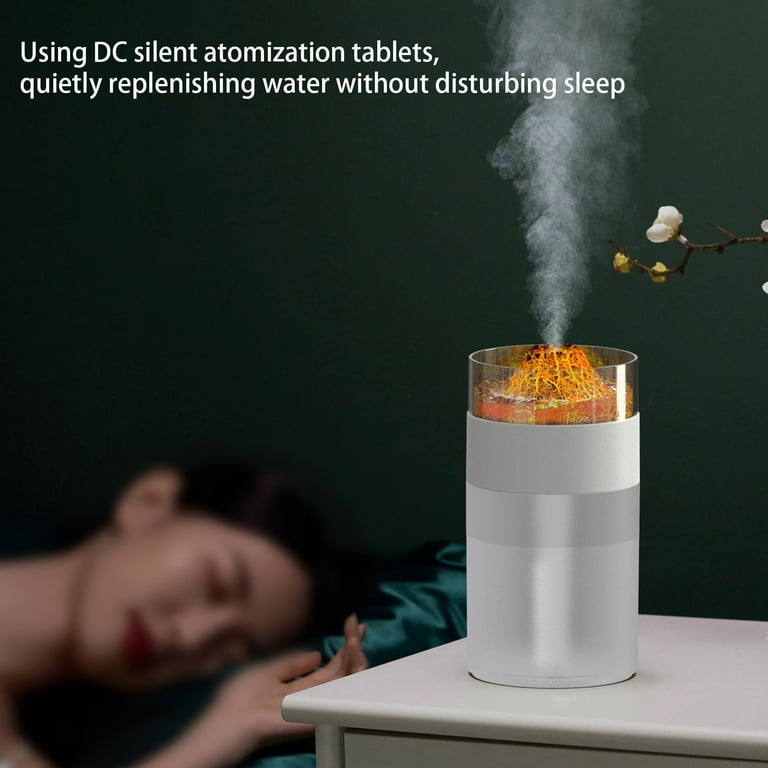 kedshhgu Volcano Flame Diffuser Humidifier , Aromatherapy Essential Oil  Diffuser, 250ml Cool Mist Humidifier for Bedroom,Office,Home,Yoga, Colorful  