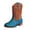 Blue, variant on Girls Cowgirl Boots Mid Calf Cowboy Boots Western Boots Round Toe(Gold,3)