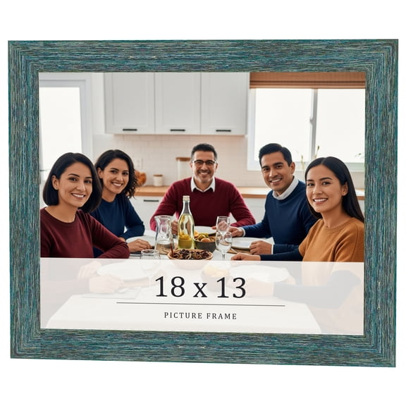 18x13 Frame Blue Rustic Barnwood Solid Wood Picture Frame Width 1.25 Inches | Interior Depth 0.5