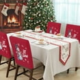 thumbnail image 4 of Christmas Snowman Chair Covers Set of 4 Scarf Snow Snowflakes Chair Back Covers Stretch Removable Washable Slipcovers Protector for Dining Room Kitchen Party Decor, 4 of 5