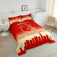 thumbnail image 4 of Erosebridal American Football Bedding Set Full Size San Francisco Comforter Set Gifts for Football Fans Women Men Football City Comforter Rugby Sports Duvet Set Yellow Red Room Decor, 4 of 7