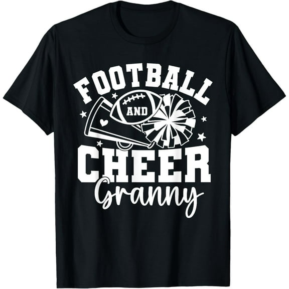 Football and Cheer Granny Football Mom Cheer Grandma Womens T-Shirt