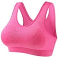 thumbnail image 6 of BYHONG Women's Solid Color Fashion Proof Running Back Yoga Vest High Strength No Underwire Push Up Sports Bra ﻿Bras for Women Pink L, 6 of 6