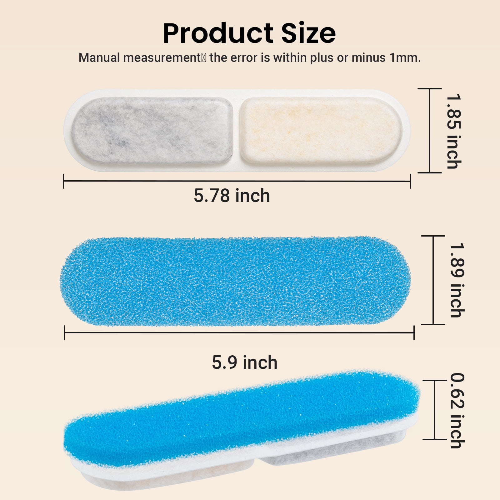 Vacqueen 8 Count Replacement Filters & Sponges for Automatic Dog & Cat Water Fountain