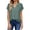 A Green Print, variant on UVN Blouses for Women Summer Short Sleeve Work Shirts Dressy Casual V Neck Print Tops