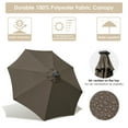 thumbnail image 4 of Yescom 9' Outdoor Solar Powered LED Umbrella 8 Ribs w/ 32 Lights for Patio Garden Deck Crank Tilt UV30 Chocolate, 4 of 9