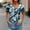 Multicolor 1, variant on Plus Size Blouses for Women Short Sleeve Floral Print Graphic T-Shirts for Party V-Neck Summer Loose Clothes Multicolor, Sizes S-3X