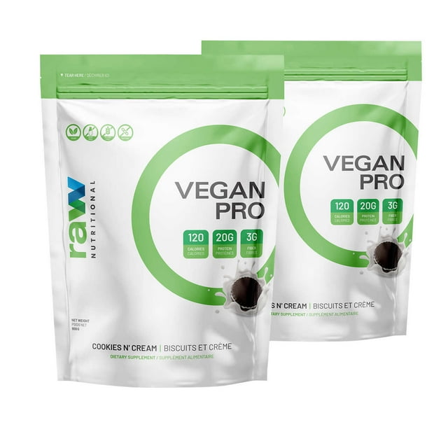 Poudre de Protéines Végétales Vegan Pro, 2 x 908 g (Biscuits et Crème)