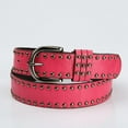 thumbnail image 3 of Ceinture Étroite Couleur Unie Rivets Mode Punk pour Filles Dames Rouge, 3 of 10