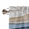 thumbnail image 5 of Tier Curtains 45 Inches Long, Blue Beige Window Treatment Curtain Drapes, Coastal Wave Modern Abstract Art Small Curtain Drapes for Bathroom Laundry Room, 27.5"x45", 2 Panels, 5 of 7