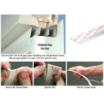 White TrimQuick 1-3/4" Flat Vinyl Trim - 12 ft Long - Pack of 3