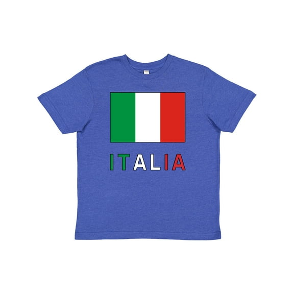 Inktastic Italy Flag & Italia Black Border Youth T-Shirt