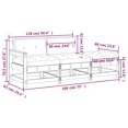 thumbnail image 4 of vidaXL 3 Piece Garden Lounge Set with Cushions Solid Wood, 4 of 5