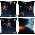 thumbnail image 1 of HTOOQ Space Planet Throw Pillow Covers Solar System Universe Planet Image Decorative Cotton Linen Cushion Cover Square Accent Pillow Case 3D 20X20 Inch Set of 4 (Planet Image), 1 of 7