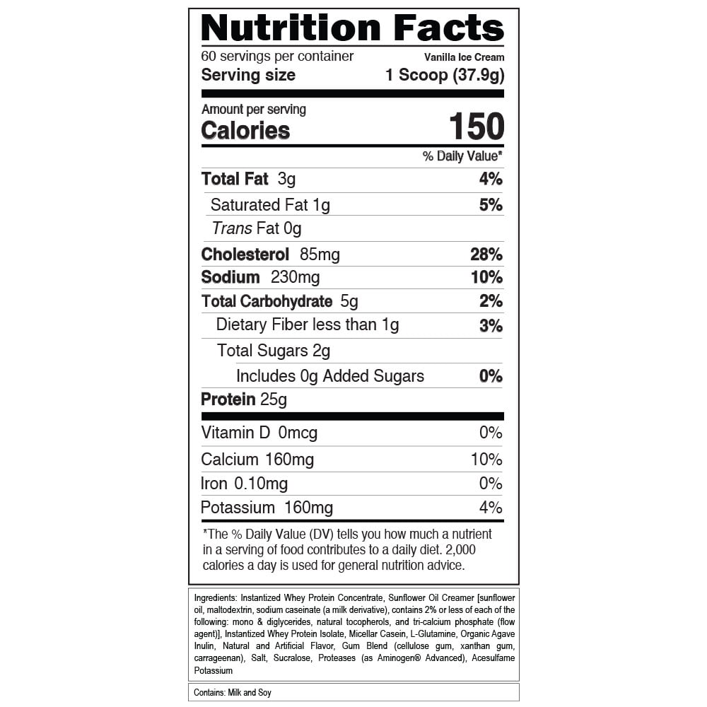 Evlution Nutrition Stacked Protein Protein Powder with 25 Grams of Protein, 6 Grams of BCAAs and 5 Grams of Glutamine (Vanilla Ice Cream, 5 LB)