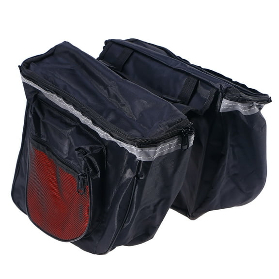 WHAMVOX Double Side Rear Back Bag Waterproof Mountain and Road Bike Tail Seat Bag(Black Red, Double Packings without Label)