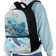 thumbnail image 4 of Jeiento Watercolor Sea Turtle Backpack for School Boys Middle School Bags Kids Girls Book Bag with Shoulder Straps Elementary High Students Back Packs Satchel Rucksack, 4 of 6