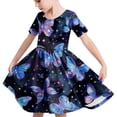 thumbnail image 2 of Fjofpr Toddler Clothes under $5 for Girls Toddler Kids Girls Cute Fashion Print Short Sleeve Stretchy Dress A Line Dress（4-14Years）, 2 of 5
