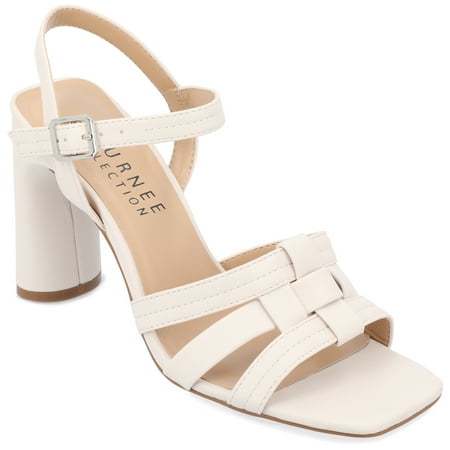 

Journee Collection Womens Gibssen Ankle Strap Covered Block Heel Sandals
