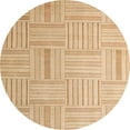 thumbnail image 1 of Ahgly Company Indoor Round Abstract Yellow Checkered Area Rugs, 7' Round, 1 of 6