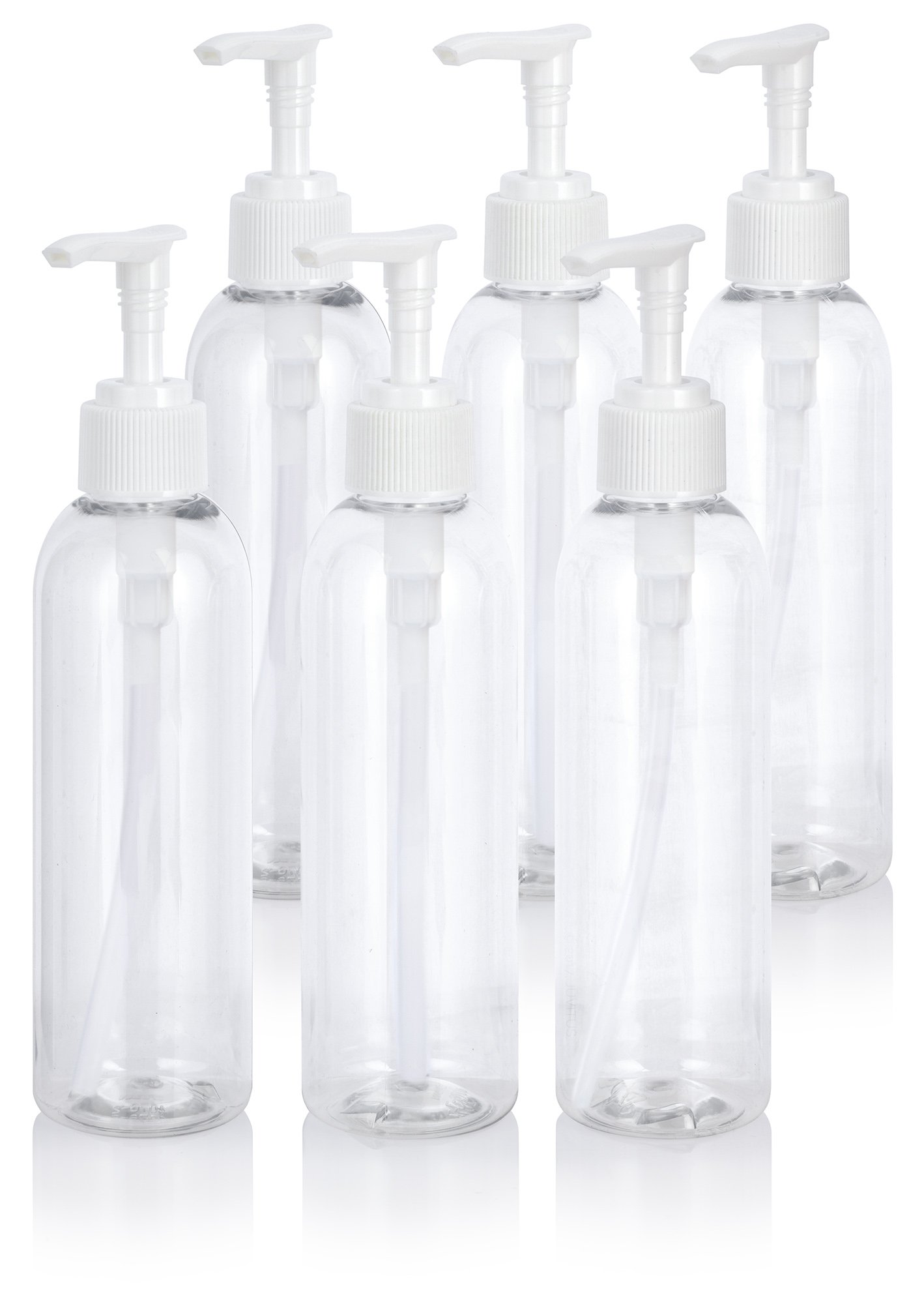 JUVITUS Clear 6 oz Slim Cosmo Round PET (BPA Free) Plastic Bottle