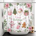 thumbnail image 5 of Tchckioa Happy Holiday Shower Curtain,47x72 Inch Waterproof Hooks Bath Curtain for Bathroom, 5 of 6