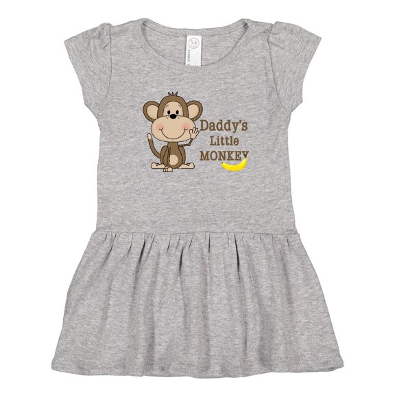 Inktastic Daddy's Little Monkey Girls Toddler Dress