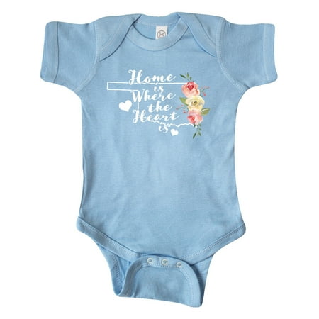 

Inktastic Oklahoma Home is Where the Heart is with Watercolor Floral Gift Baby Boy or Baby Girl Bodysuit