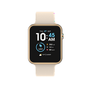 iTech Fusion 3 Unisex Adult Rectangular Smart Watch, Beige, Silicone Strap