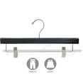 thumbnail image 3 of The Great American Hanger Company Black Wooden Bottoms Hanger with Clips Black/50, 3 of 4