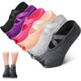 thumbnail image 1 of 6 pares de calcetines de yoga antideslizantes sin dedos Pilates Barre calcetines de ballet calcetines de agarre de medio dedo calcetines de entrenamiento elásticos multicolores para mujeres Ormromra CZYD-ZC129, 1 of 7