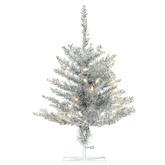 2 x 20" Tinsel Silver Fir DuraLit 50WW