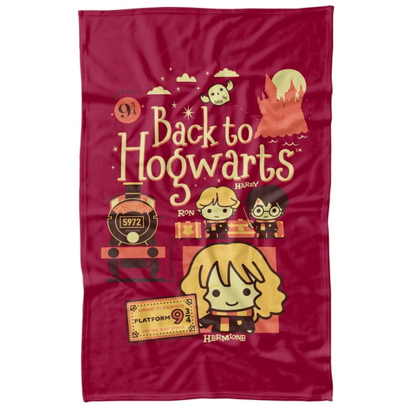 Harry Potter Back to Hogwarts Platform 9 3 Fleece Blanket 36' x 58',Back to Hogwarts Platform 9 3