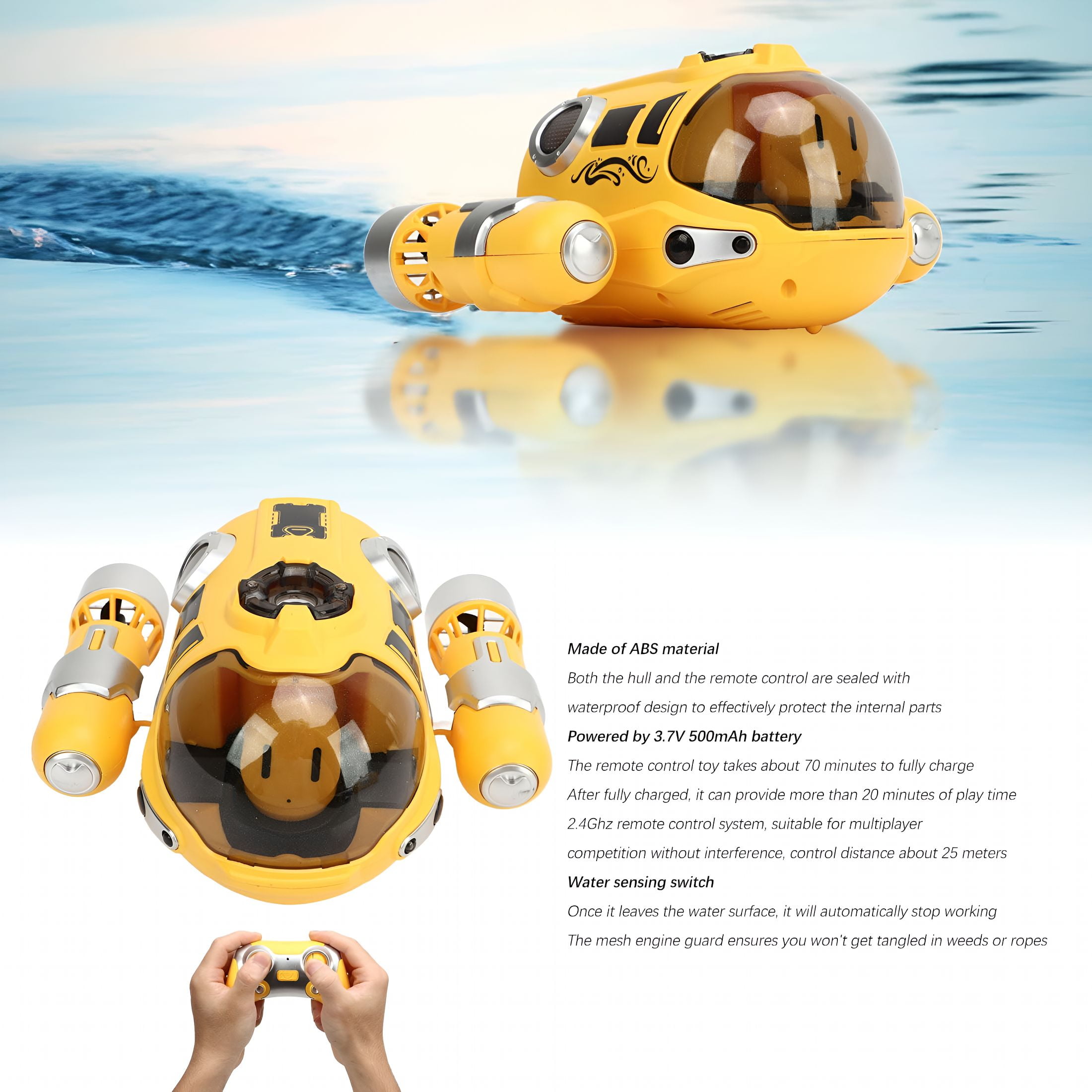 BESTSKY 2026 New Remote Control Boat with Spray,2.4Ghz Waterproof Rc Submarine for Pools & Lakes,20+ Min Play for Pool,Lake,Beach,Backyard,Water Fun