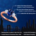 thumbnail image 2 of Gem Stone King 18K Rose Gold Plated Silver Ring Created Sapphire Moissanite (2.06 Cttw), 2 of 7
