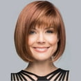 2024 Brown Short Hair Girls Fashion Bangs Wave Head Short Straight Hair