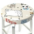 thumbnail image 3 of Fotbe Hand Drawn Animals Stool Covers Round,Waterproof Round Bar Stool Covers Bar Chair Covers Washable Stool Cushion Slipcover for 12-14 Inch Chair-13 inch, 3 of 7