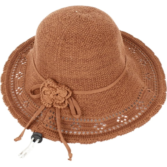 YooGuoGuo Felite Fnn Women 3D Flower Knit Sunhat with Brim Beach Outdoor Bucket Hat Fisherman Hat