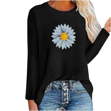 

Christmas Deals Women s Crewneck Long Sleeve Casual Loose Pullover Sweatshirt Tops Slimming Fit Solid Color Sports Shirts on Clearance