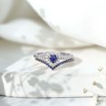 thumbnail image 4 of Rosec Jewels Lab Grown Blue Sapphire Heart Shaped Wedding Ring Set (AAAA Quality) - Blue Sapphire and Diamond Ring with Band, 10K White Gold, US 4.00, 4 of 9