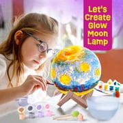 Paint Your Own Moon Lamp Kit, Cool DIY 3D Space Moon Night Light, Art Supplies, Arts and Crafts for Kids, Toys Girls Boy Birthday Gift Ages 3 4 5 6 7 8 9 10 11 12+