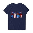 thumbnail image 4 of Fartey Women's Independence Day T-Shirts 4th of July Patriotic Shirt American Flag Print Tees Summer Crewneck Short Sleeve Blouses Dressy Casual Memorial Day Tops Navy S, 4 of 4