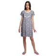 thumbnail image 3 of Moomaya Womens Round Neck Nursing Sleepwear Printed Short Sleeve Nightdress, 3 of 6