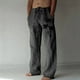thumbnail image 1 of Pantalones largos de lino para hombre, pantalones holgados de playa con estampado hawaiano, cintura elástica y cordón ajustable, estampado en caliente., 1 of 5