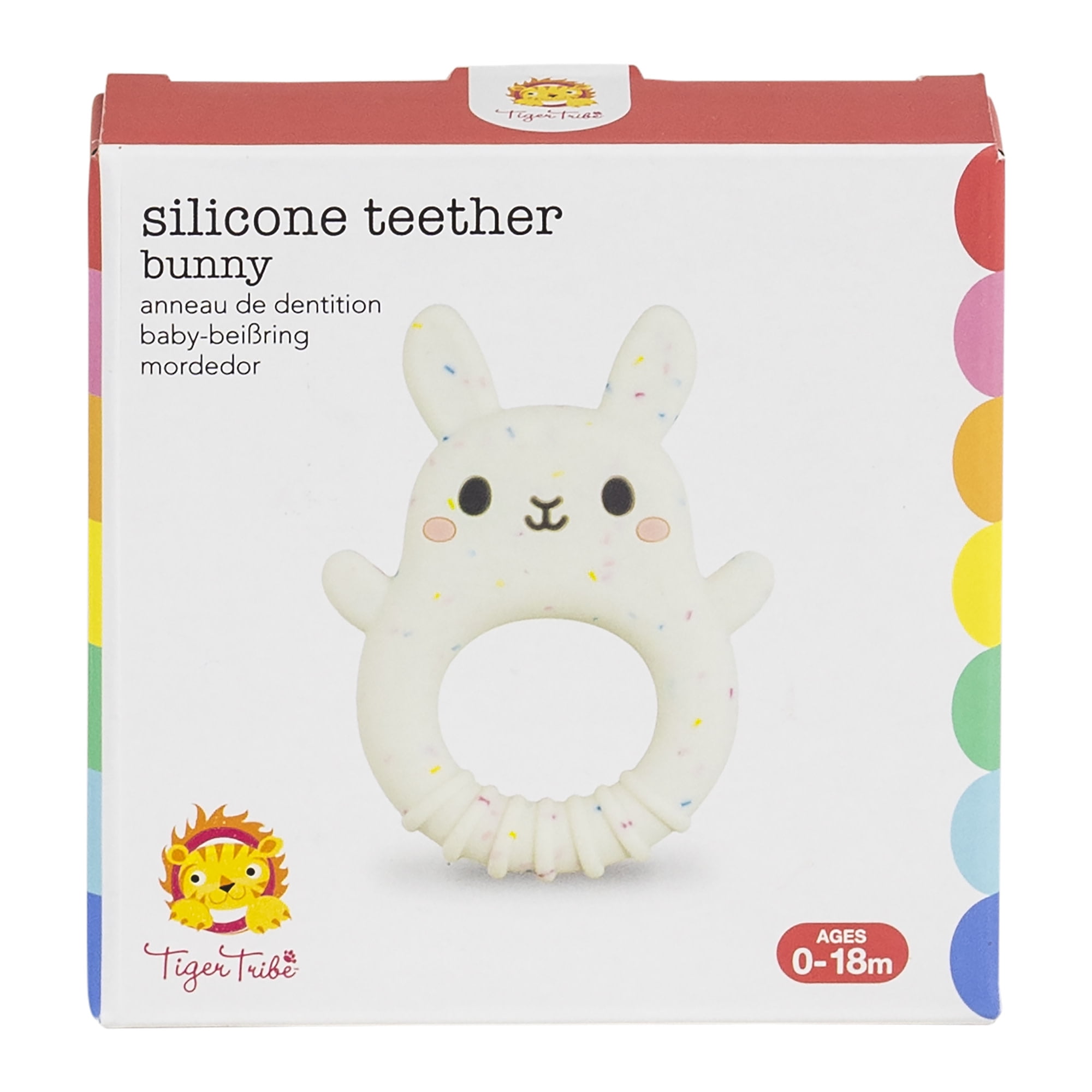 Tiger Tribe Baby Silicone Teether - Bunny Shape, BPA-Free, Soft Relief for Teething, Sensory Toy for Newborns and Infants 0-18 Months