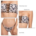 thumbnail image 4 of Conjunto de top y braguita de tubo, diseño con aberturas, realce elástico de cadera, estilo clásico - Traje de baño para mujer Traje de baño con estampado de leopardo, 4 of 5