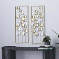 thumbnail image 3 of DecMode Gold Metal Cutout Floral Wall Decor with White Accents (2 Count), 3 of 14