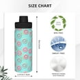 thumbnail image 3 of Lsque Colorful Sweet Donuts Pattern Water Bottle,18oz Sports Insulated Kettle for Cycling Gym Basketball Outdoor, Suitable as a Present, 3 of 7